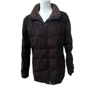 L.L.bean vintage chore barn coat down filled women size LG brown boxy gorpcore